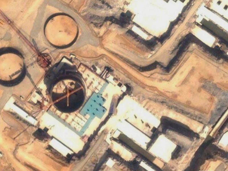 North Korean nuclear reactor construction under way on 24th April 2008. Photo: Wapster / Google Maps via Flickr (CC BY).
