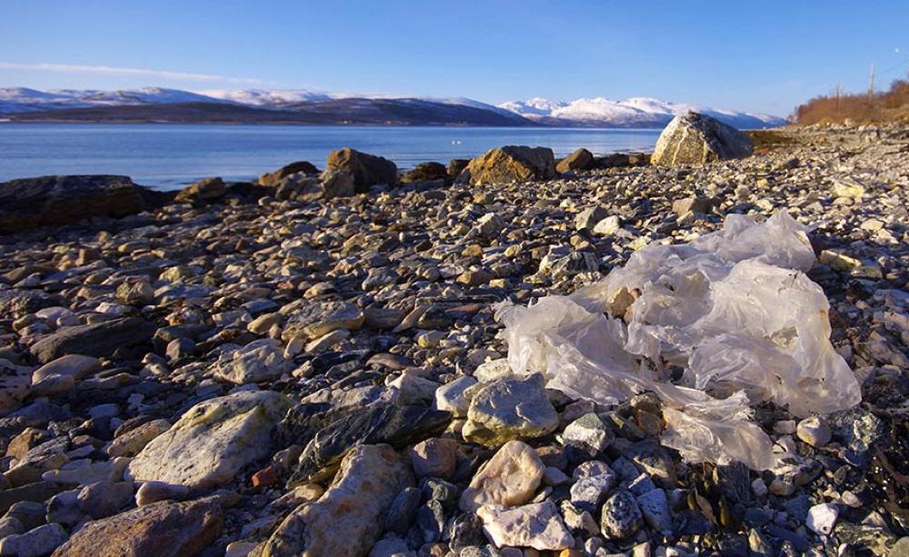 Plastic on a beach