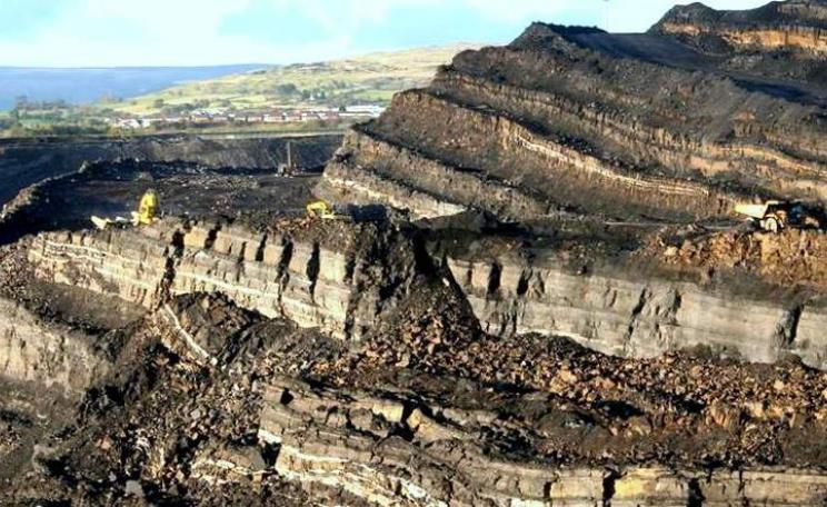 The view across an opencast mine