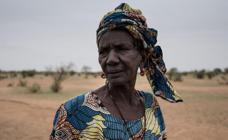 Peul shepherdess  suffering  from  the  drought  in  Namarel,  Department  of  Podor  Senegal