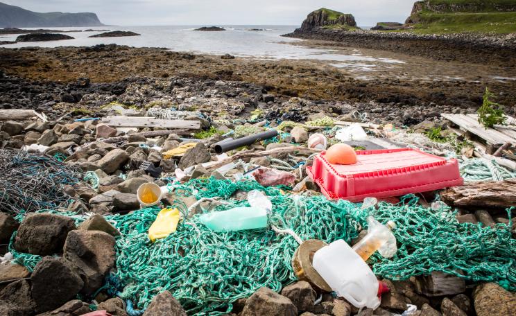 Plastic on the beach in Scotland