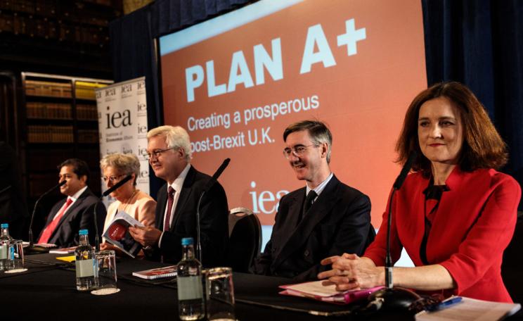 Shanker Singham, Gisela Stuart, former Brexit Secretary David Davis, Jacob Rees-Mogg and former Northern Ireland secretary Theresa Villiers 