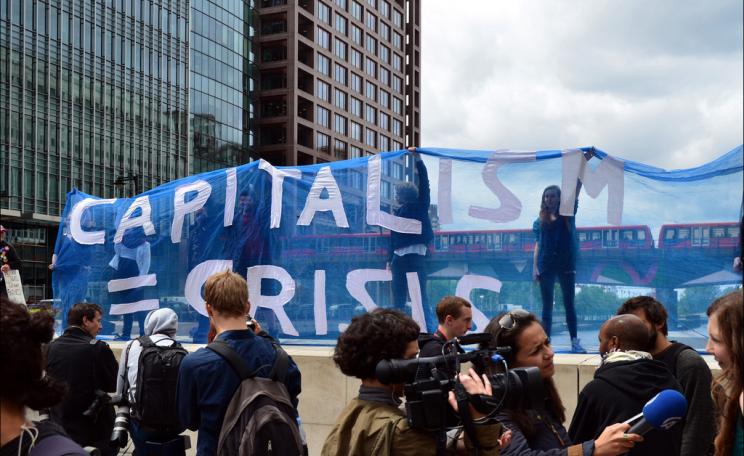 Capitalism = crisis banner