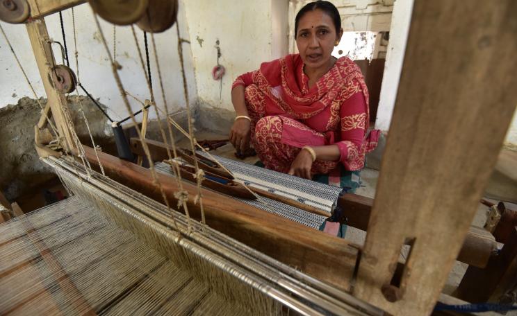 Women like Jaishree Habubhai (Adhoi village) have been an essential part of the weaving transformation in Kachchh