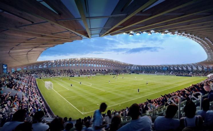 Zaha Hadid's design for Forest Green's proposed 5,000-capacity stadium made entirely of wood 