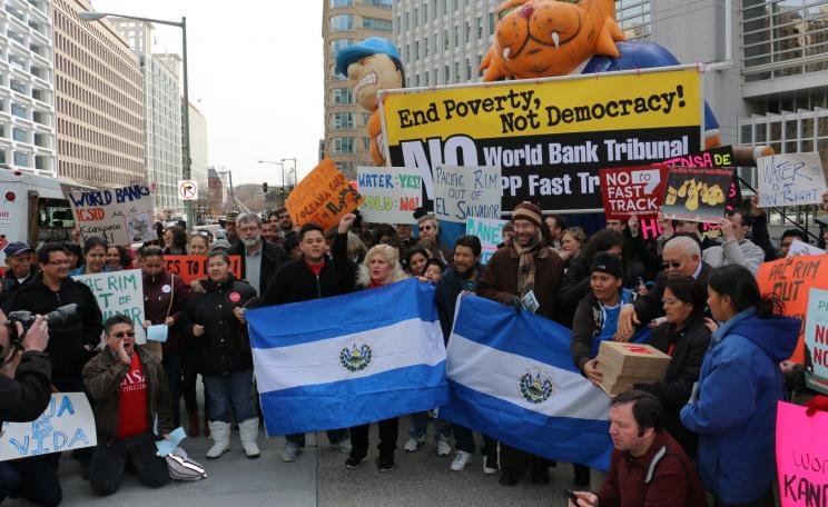 Pacific Rim out of El Salvador protest outside World Bank