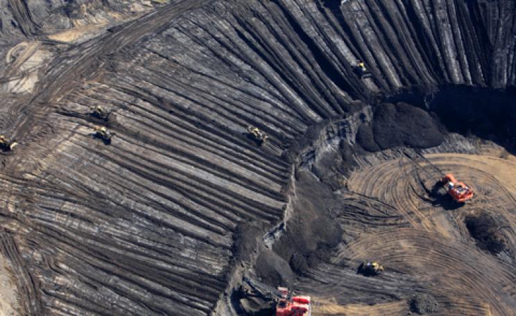 Open cast tar sands mine in Alberta, Canada