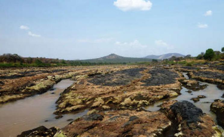 Dried up Omo River in Ethiopia