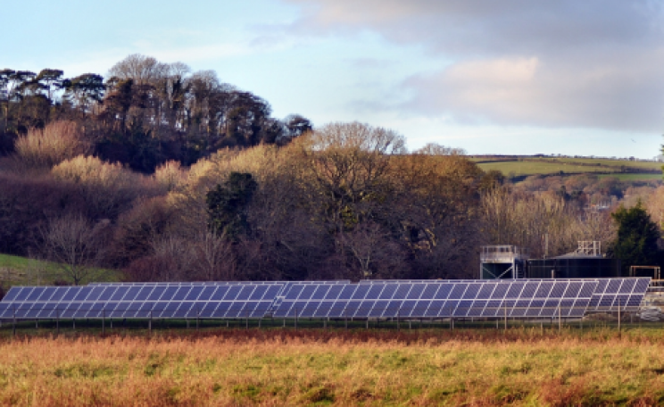 A solar farm in open countryside near Lostwithiel, Cornwall. Photo: bobchin1941 via Flikr.