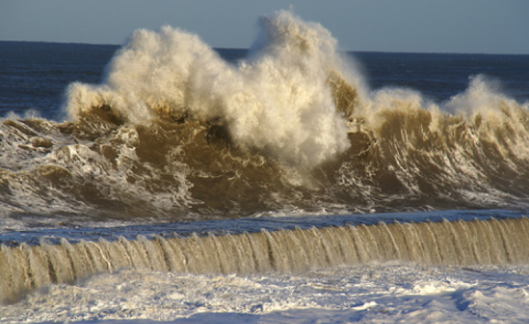 Giant waves on the seafront at Seaham, County Durham. Photo: Ian Britton via Flickr.com.
