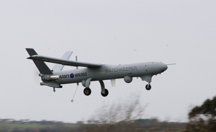 Watchkeeper UAV first flight in UK at MoD Aberporth. 14th April 2010. Photo: Think Defence via Flickr.com.