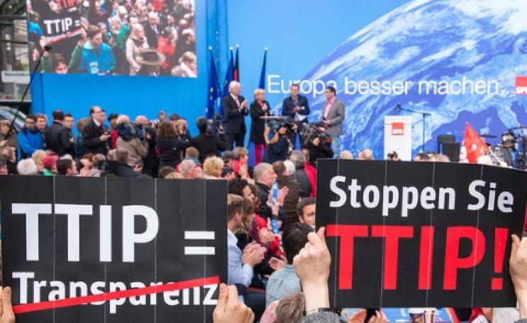 An anti-TTIP Flashmob protesting in Dortmund, Germany. Photo: campact via Flickr.