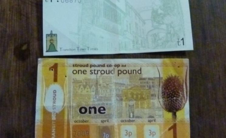 Local currencies, like these Totnes and Stroud 'pounds' are intended to stimulate local economic resilience and keep benefits within communities. But is there a better way to achieve the same ends, everywhere? Photo: London Permaculture via Flickr.