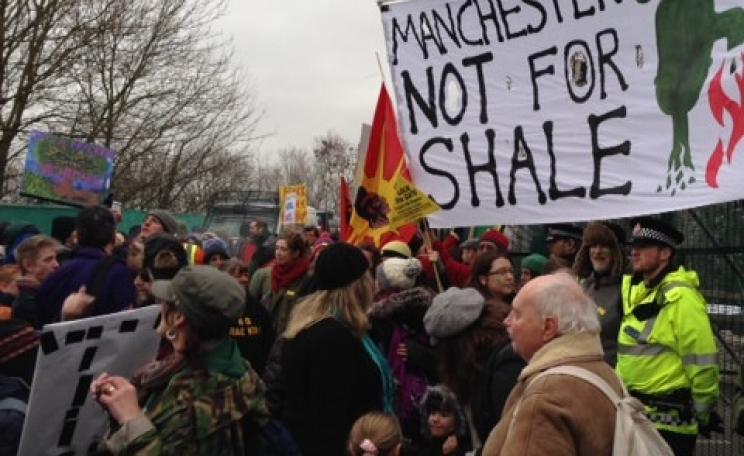 Anti-fracking protest at Barton Moss - but as far as the Government is concerned, dissent is unimportant. Photo: Manchester Friends of the Earth via Flickr.