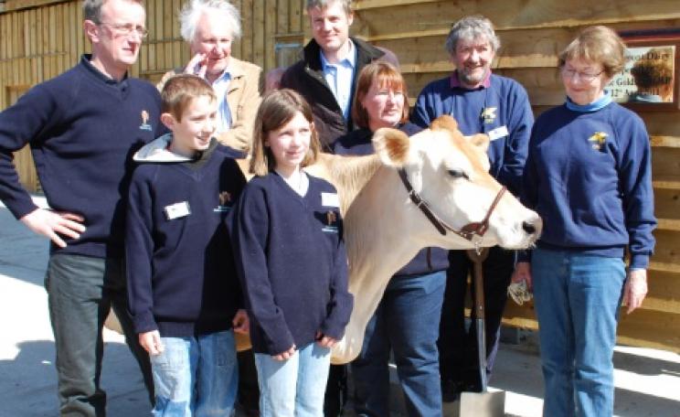 Zac Goldsmith opens the new milking parlour at Pierrepont Farm in Frensham, Surrey.
