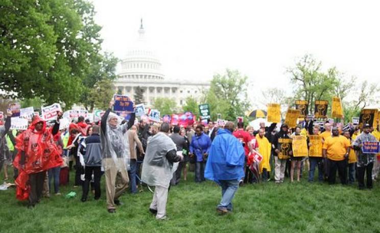 A May 2014 rally in Washington DC to oppose the Trans Pacific Partnership. Photo: AFGE via Flickr.