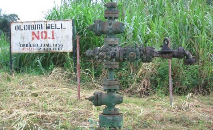 Shell's Oloibiri oil well in Nigeria, the first sunk in West Africa, in 1956. Photo: Rhys Thom via Flickr.