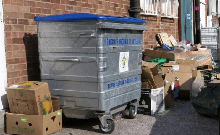 EU drops plans to push up recycling rate to 70%. The back of an industrial estate in Romford, Essex. Photo: roadscum via Flickr.