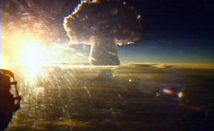 The mushroom cloud of the USSR's Tsar Bomba nuclear bomb test. With its 60 Mt yield, this was the largest nuclear explosion ever. Photo: via Andy Zeigert / Flickr.