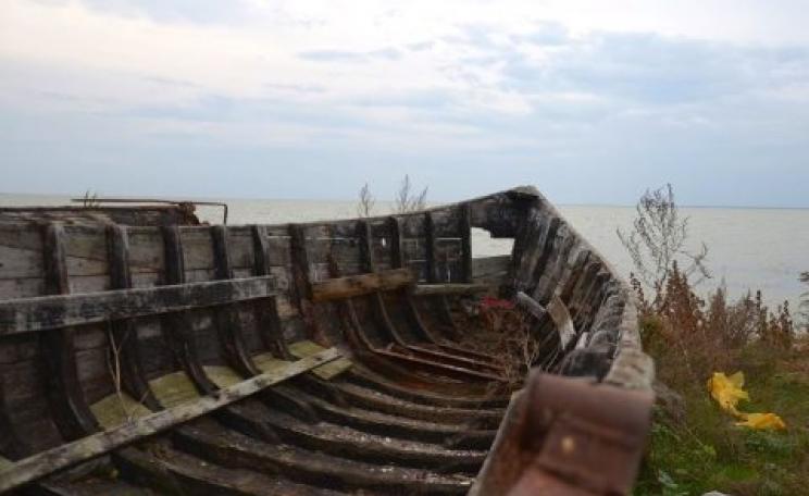 Fishing boats on Sasyk Lyman were abandoned following the collapse of its marine fishery. Photo: Dimeter Kenarov.