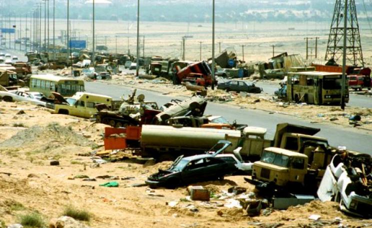 Yes, it was about the oil. The Kuwait-Basra 'Highway of Death', 26th February 1991. Photo: samer via Flickr (CC BY-ND 2.0).