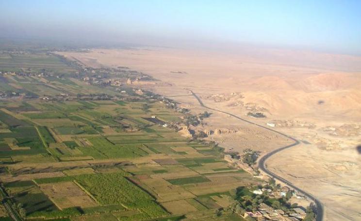 Where water meets desert ... Egypt depends entirely on the waters of the Nile to irrigate its farmland, but the river's flows are now imperilled by dam building upstream in Ethiopia. Casus belli? Photo: Tom Lowenthal  via Flickr (CC BY-NC-ND 2.0).