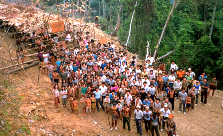 An indigenous peoples' protest against dam building in Sarawak, February 2012. Photo: The Borneo Project.