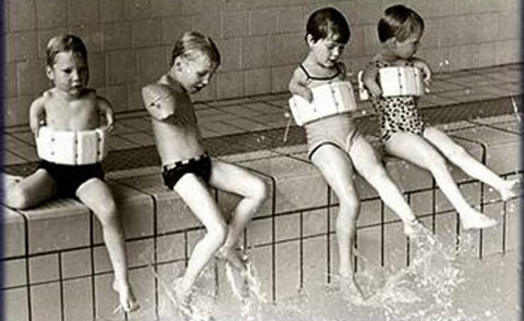 Children whose development was impaired by their mother's use of thalidomide in a swimming pool. Photo: via Luciana Christiante / Flickr (CC BY-NC-ND).