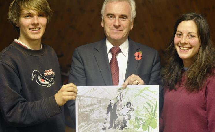 John Mcdonnell MP with 'Grow Heathrow' gardeners, opposing the construction of a third runway at London's biggest airport. Photo: Transition Heathrow via Flickr (CC BY).