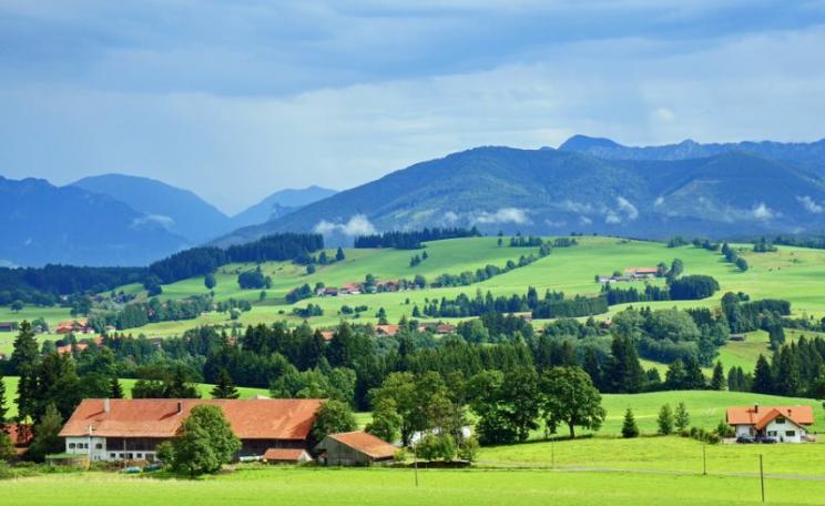 Under TTIP, this landscape of small farms interspersed with trees and woodland in the foothills of the Alps in Bavaria, Germany, might be unable to survive. Photo: Renate Dodell via Flickr (CC BY-ND).
