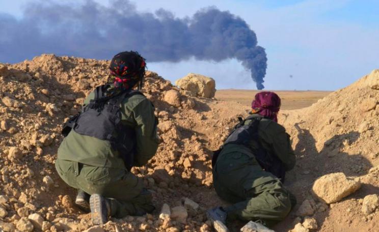 These Kurdish YPG fighters are strong and effective allies of Assad, Russia and the US against Daesh. Yet - with public 'consent' created by false media narratives - the US does nothing to protect them from attacks by NATO member Turkey. Photo: Kurdishstr