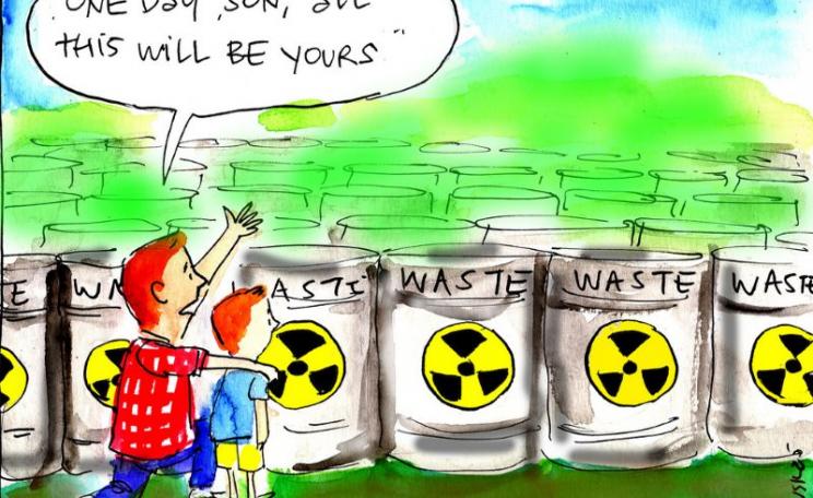 'Some day, son, all this (nuclear waste) will be yours!' Cartoon: Katauskes via Greens MPs on Flickr (CC BY-NC-ND).