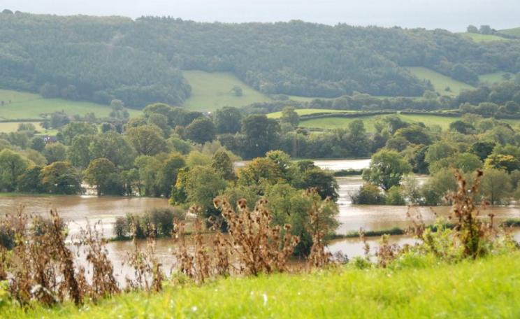 Submerged valley near Foel, Wales. Should farmers consider switching to growing rice in their flooded fields? Photo: Jonathan Pagel via Flickr (CC BY).