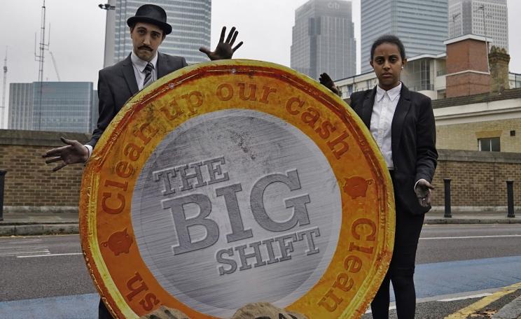 The Big Shift campaign is calling on banks to stop funding climate change.