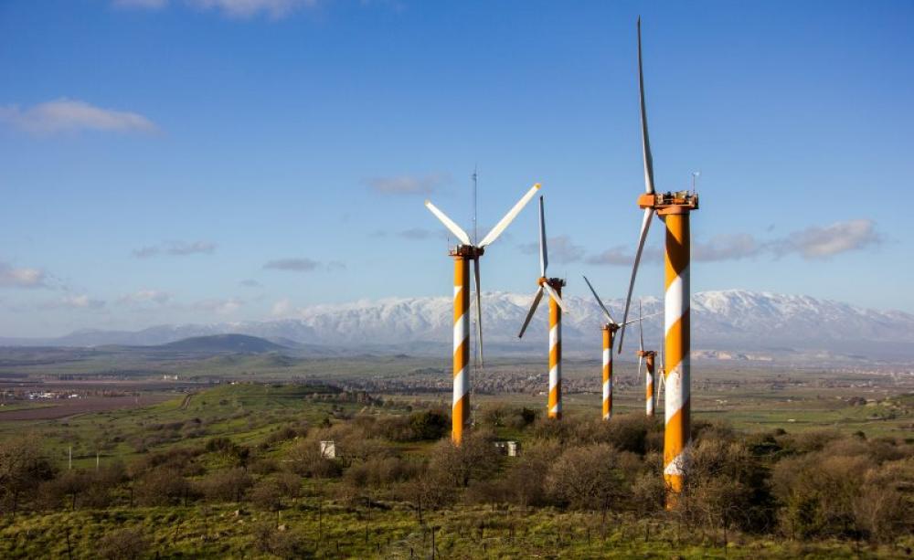 Israel's exploitation of wind energy in the occupied Golan Heights is legal under international law because it does not deplete the territory's natural capital. But oil drilliing would violate that principle. Photo: Yuval Shoshan via Flickr (CC BY-NC-SA).