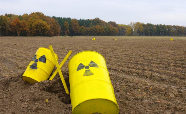 Replica barrels of nuclear waste
