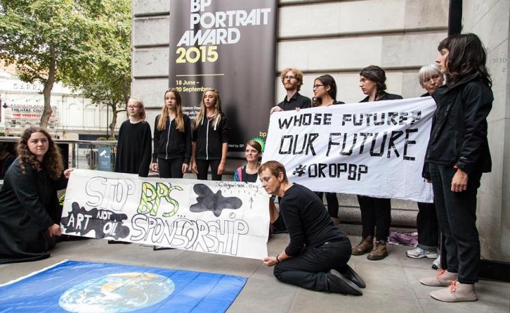 A performance by Children Against Global Warming at the National Portrait Gallery in August 2015, during Art Not Oil’s Festivoil Day of Action 