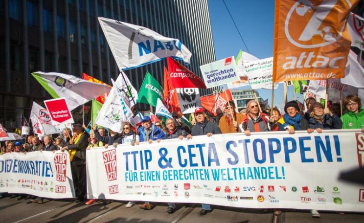 German protestors opposing TTIP and CETA in Berlin, 10th October 2015. Photo: Jakob Huber / Campact via Flickr (CC BY-NC).