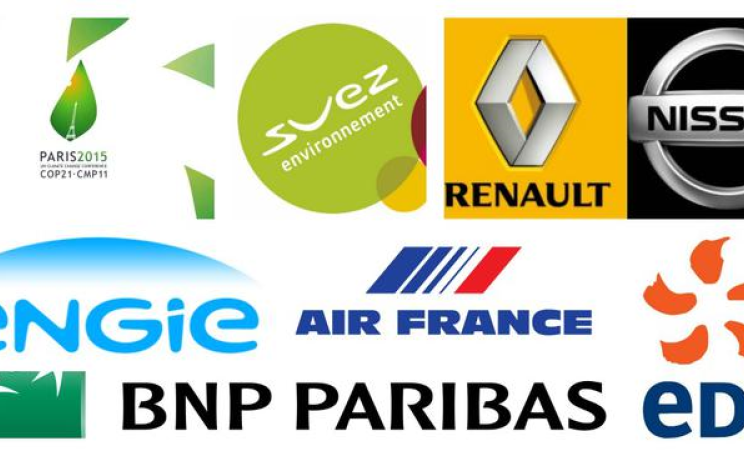 The list of sponsors for the 21st UN Climate Conference (COP21) released today includes some of the least climate-friendly multinationals. Image: Corporate Europe Observatory.