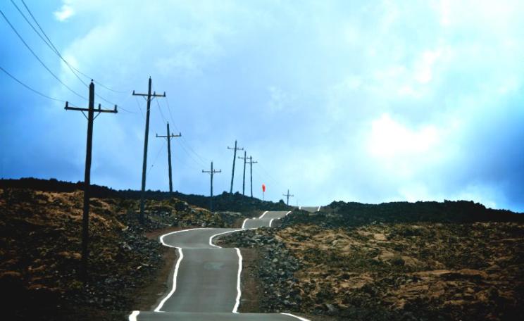 Up, up, up ... the access road to the observatories near the summit of Mauna Loa, the Hawai'ian volcano on which official measurements of global CO2 concentrations are taken. Photo: Dave Strom via Flickr (CC BY-NC-ND).